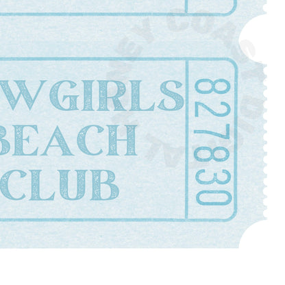 Pastel Blue Beach Club Tickets Poster