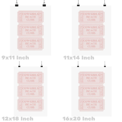 Pink Cowgirls Beach Club Tickets Poster