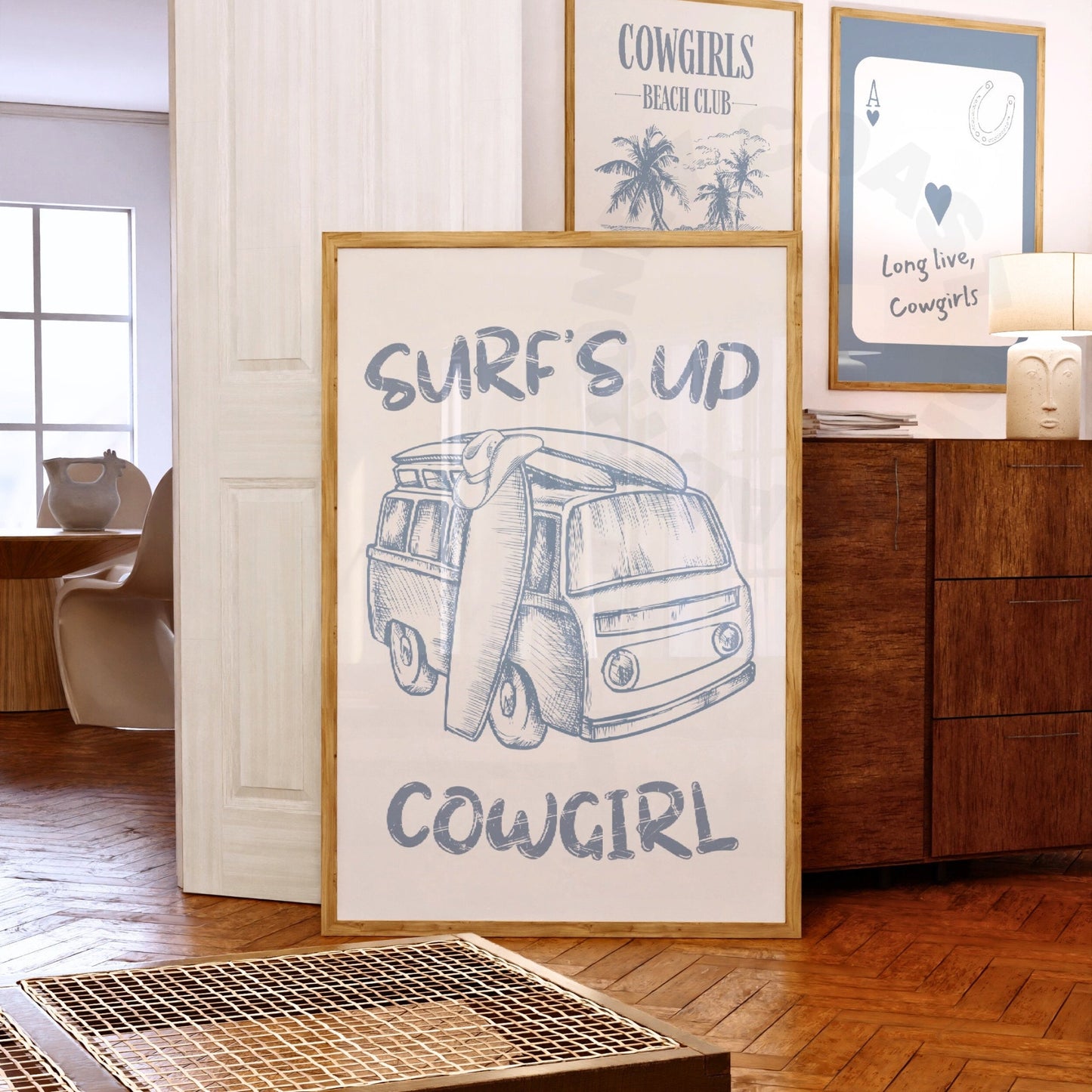 Coastal Blue Surf's Up Cowgirl Poster