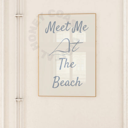 Coastal Blue Meet Me At the Beach Digital Prints