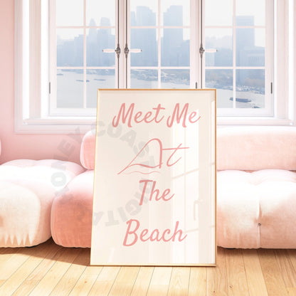 Pink Meet Me At The Beach Digital Prints