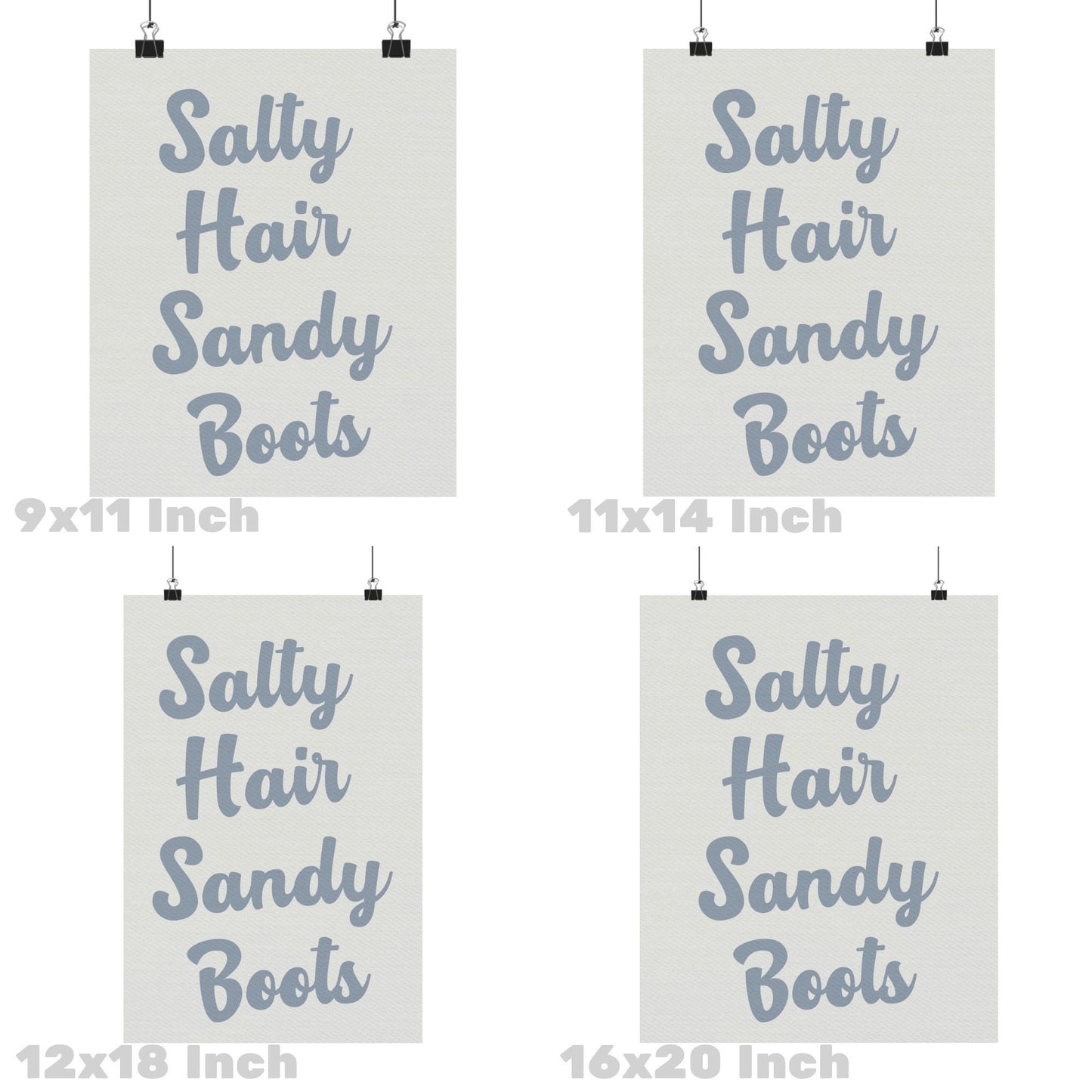 Coastal Blue Salty Hair Sandy Boots Poster