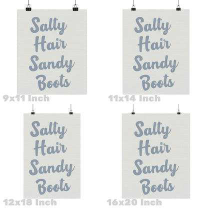 Coastal Blue Salty Hair Sandy Boots Poster