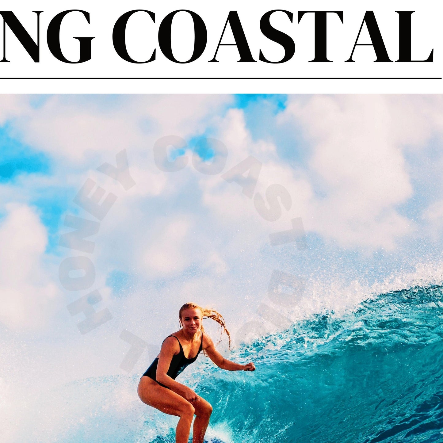 Cowgirls Are Going Coastal Newspaper Digital Prints