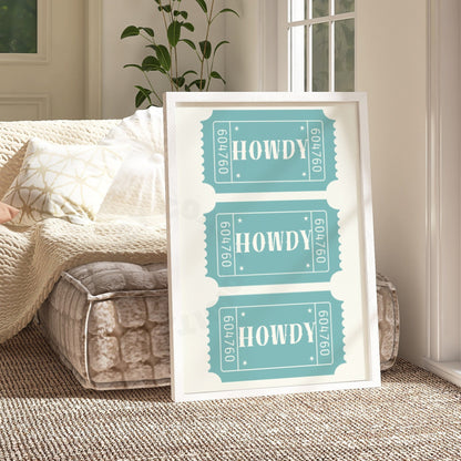 Seafoam Howdy Tickets Poster