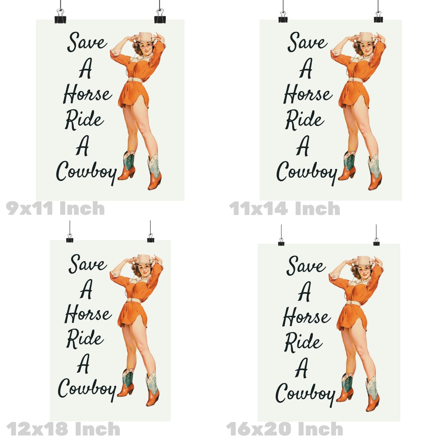 Retro Cowgirl Poster