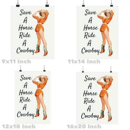 Retro Cowgirl Poster