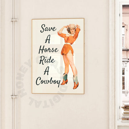 Retro Cowgirl Poster