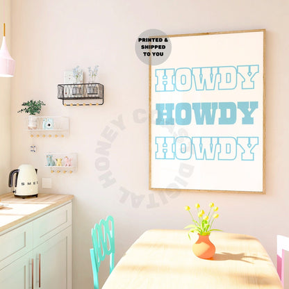 Surf Blue Howdy Poster