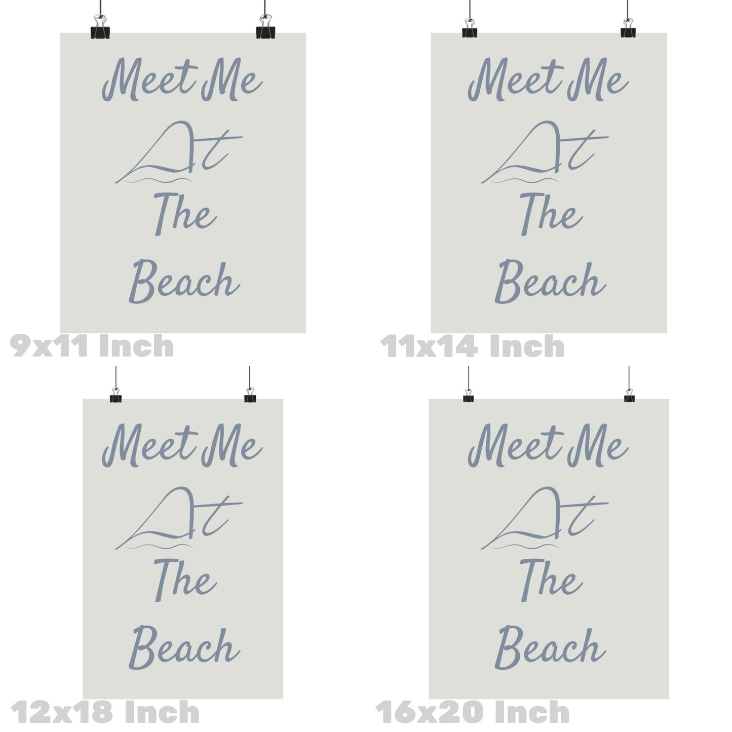 Coastal Blue Meet Me At The Beach Poster