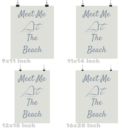 Coastal Blue Meet Me At The Beach Poster