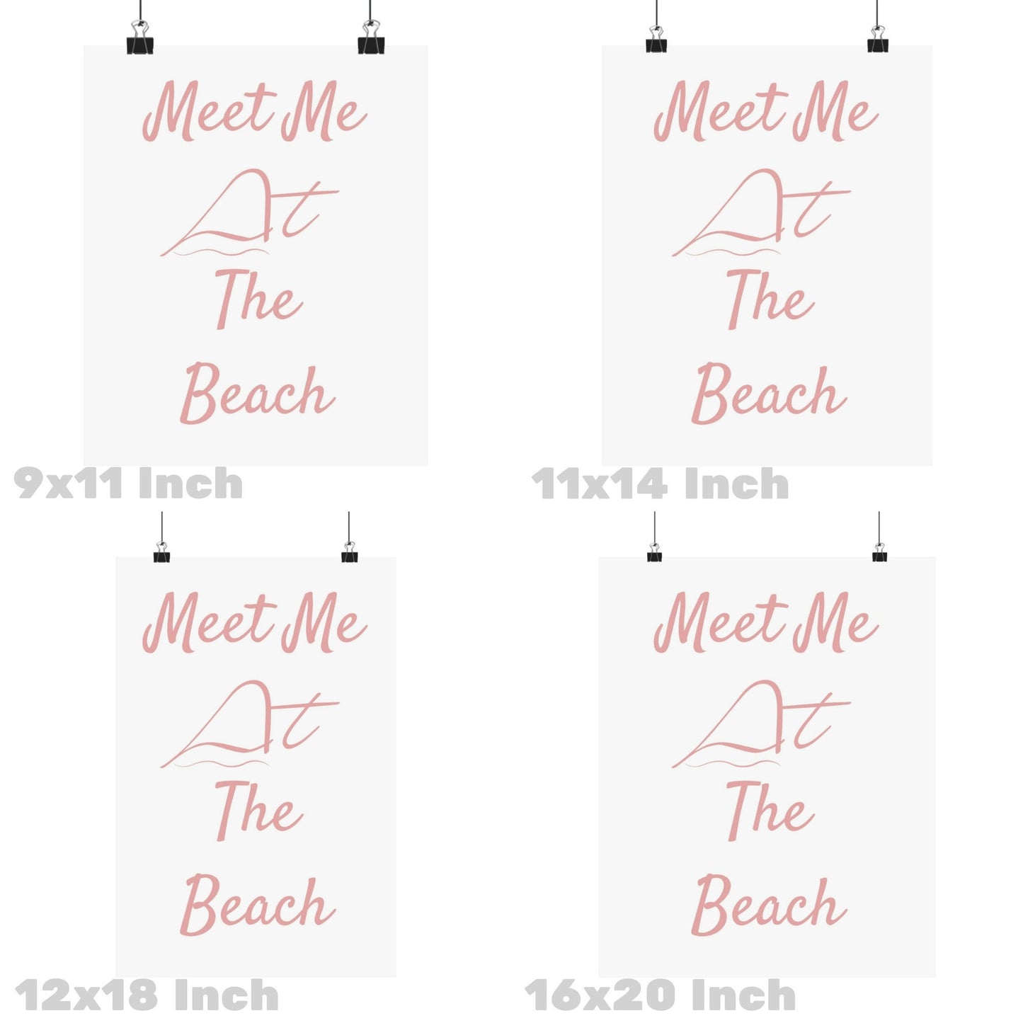 Pink Meet Me At the Beach Poster