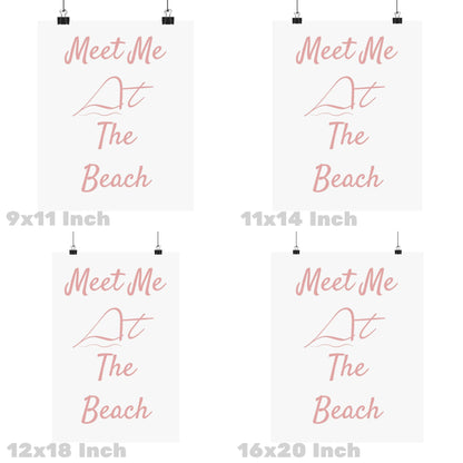 Pink Meet Me At the Beach Poster