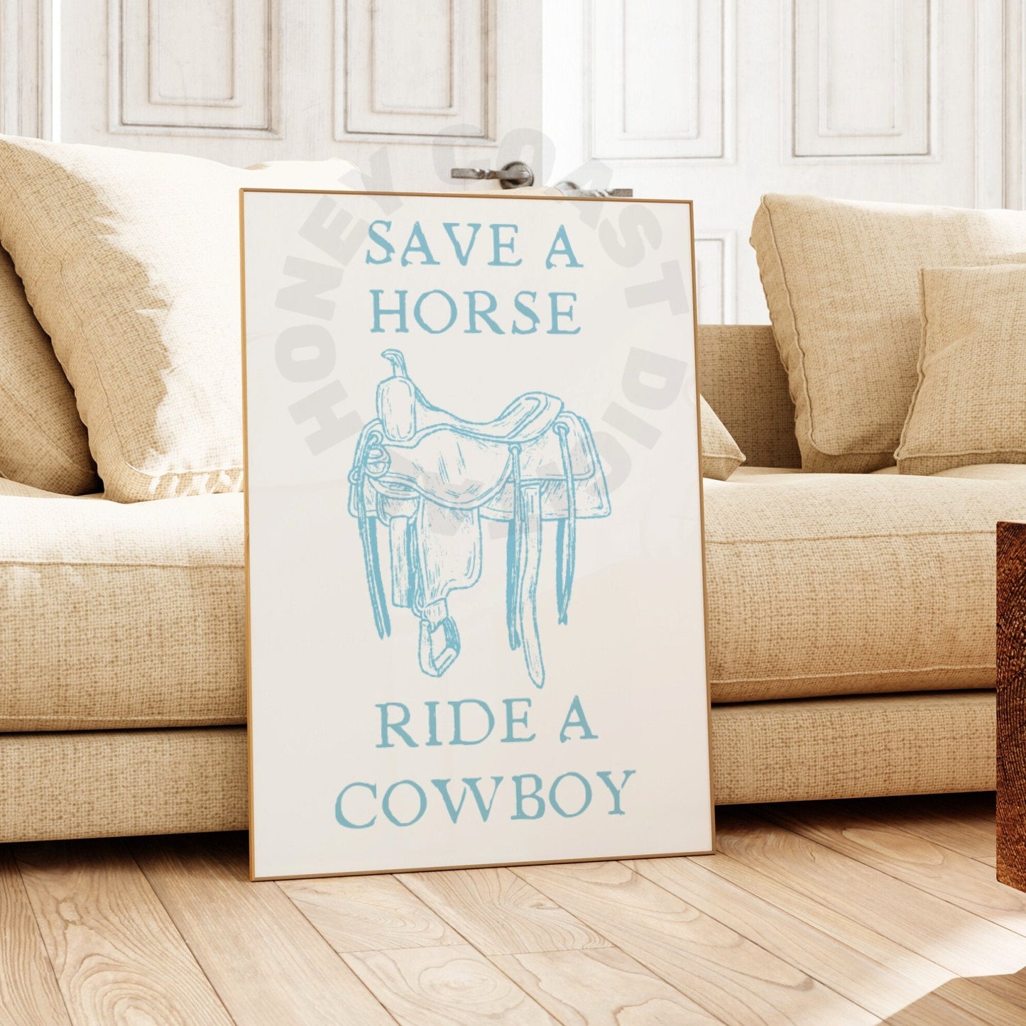 Surf Blue Save A Horse Ride A Cowboy Poster