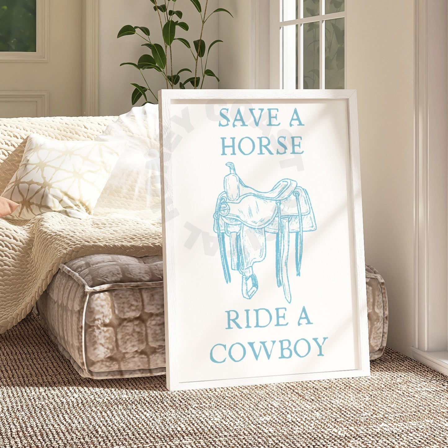 Surf Blue Save A Horse Ride A Cowboy Poster