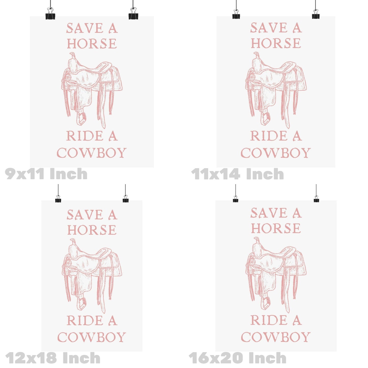 Pink Save A Horse Ride A Cowboy Poster