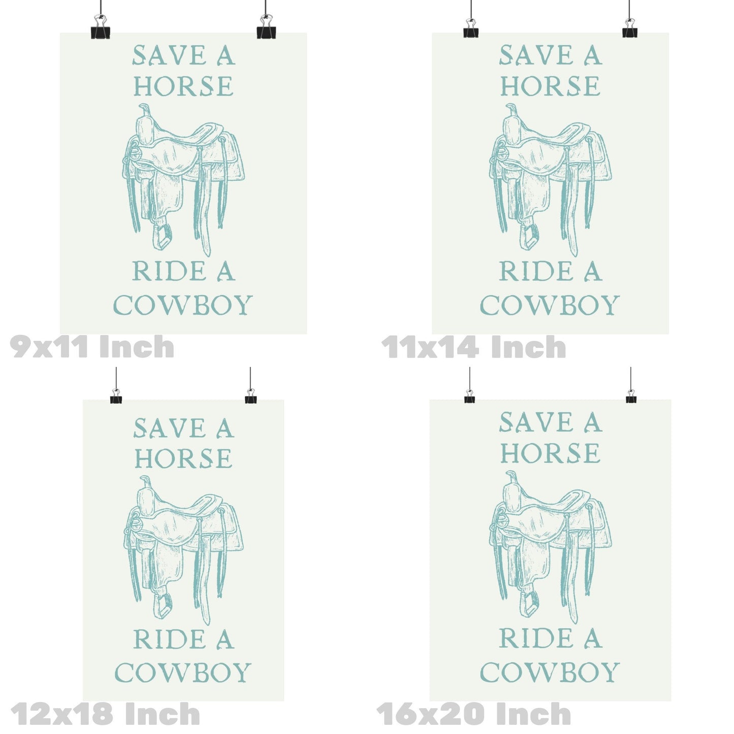 Seafoam Save A Horse Ride A Cowboy Poster