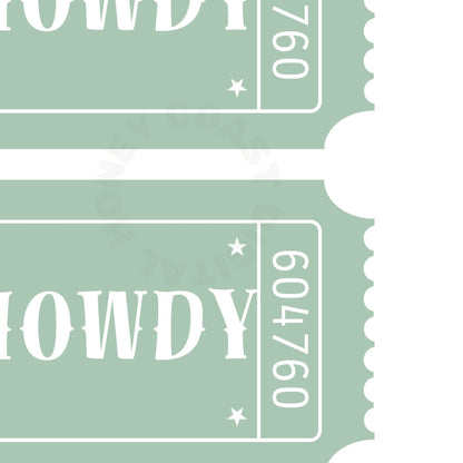 Sage Green Howdy Ticket Digital Prints