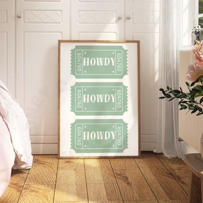 Sage Green Howdy Tickets Poster