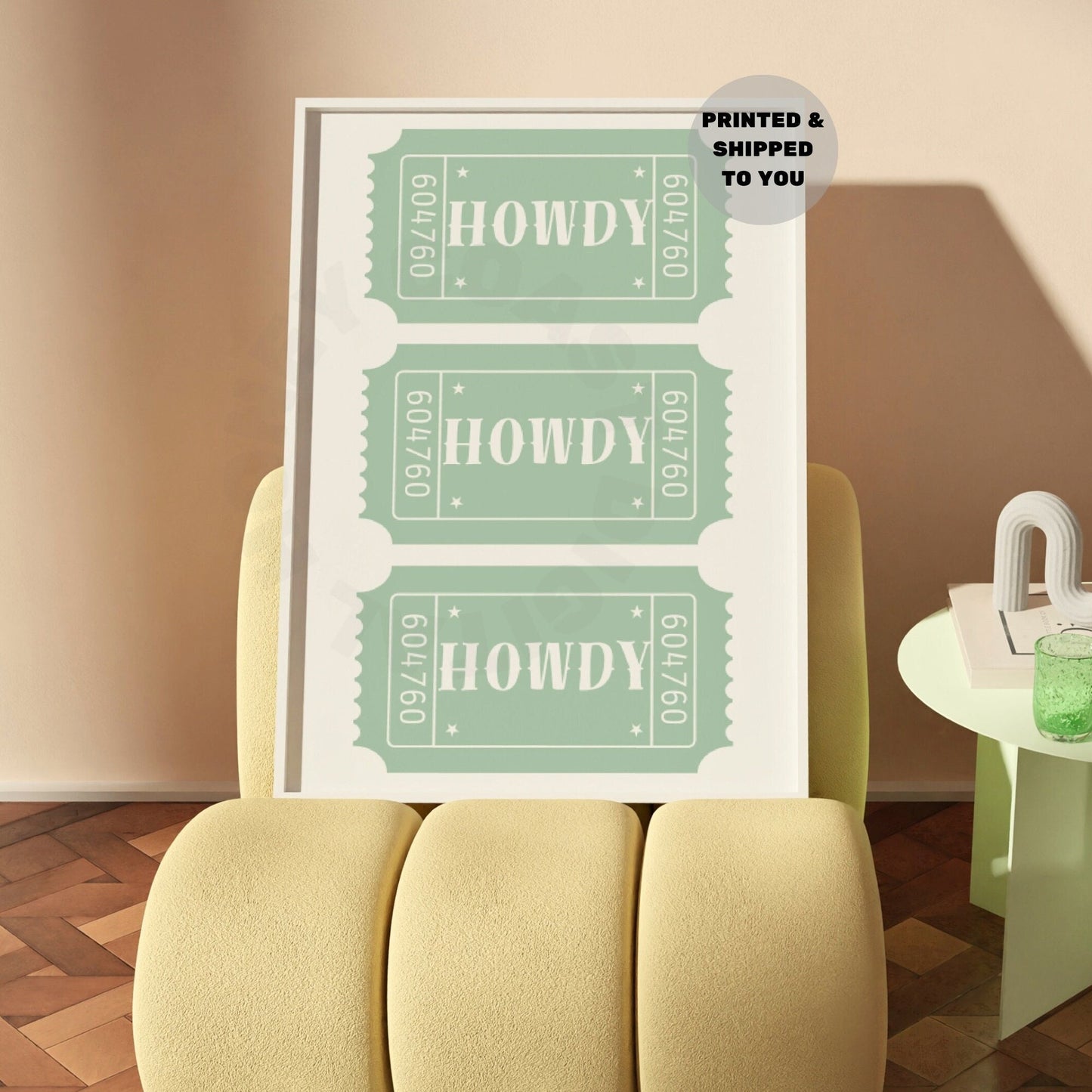 Sage Green Howdy Tickets Poster