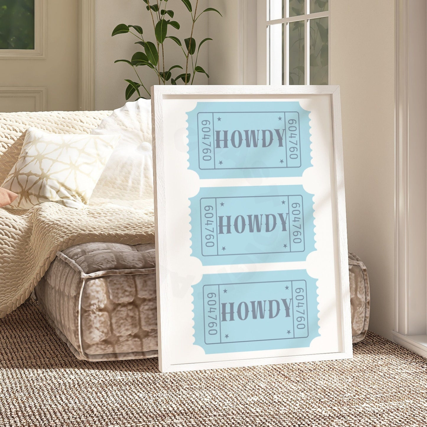 Blue Howdy Tickets Digital Prints