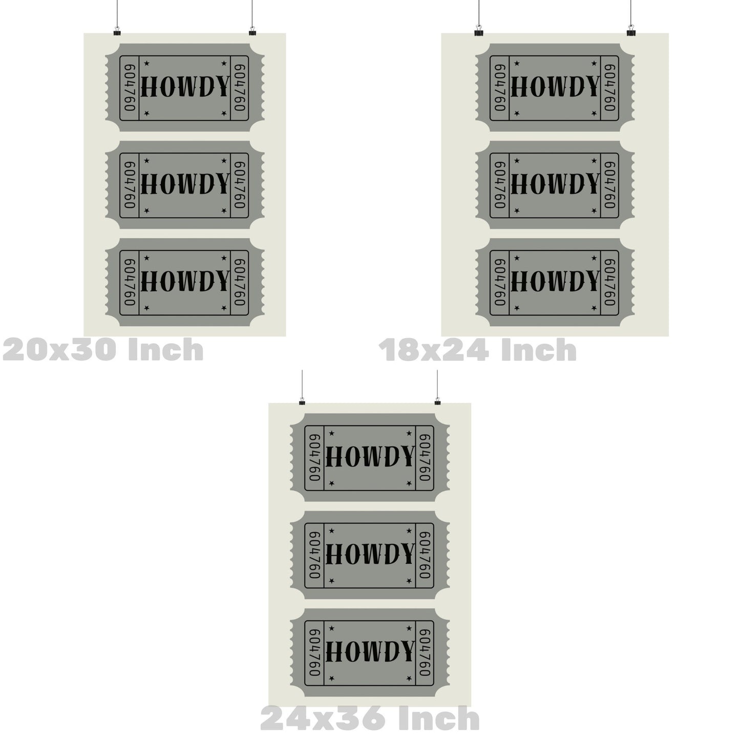 Monotone Howdy Tickets Poster