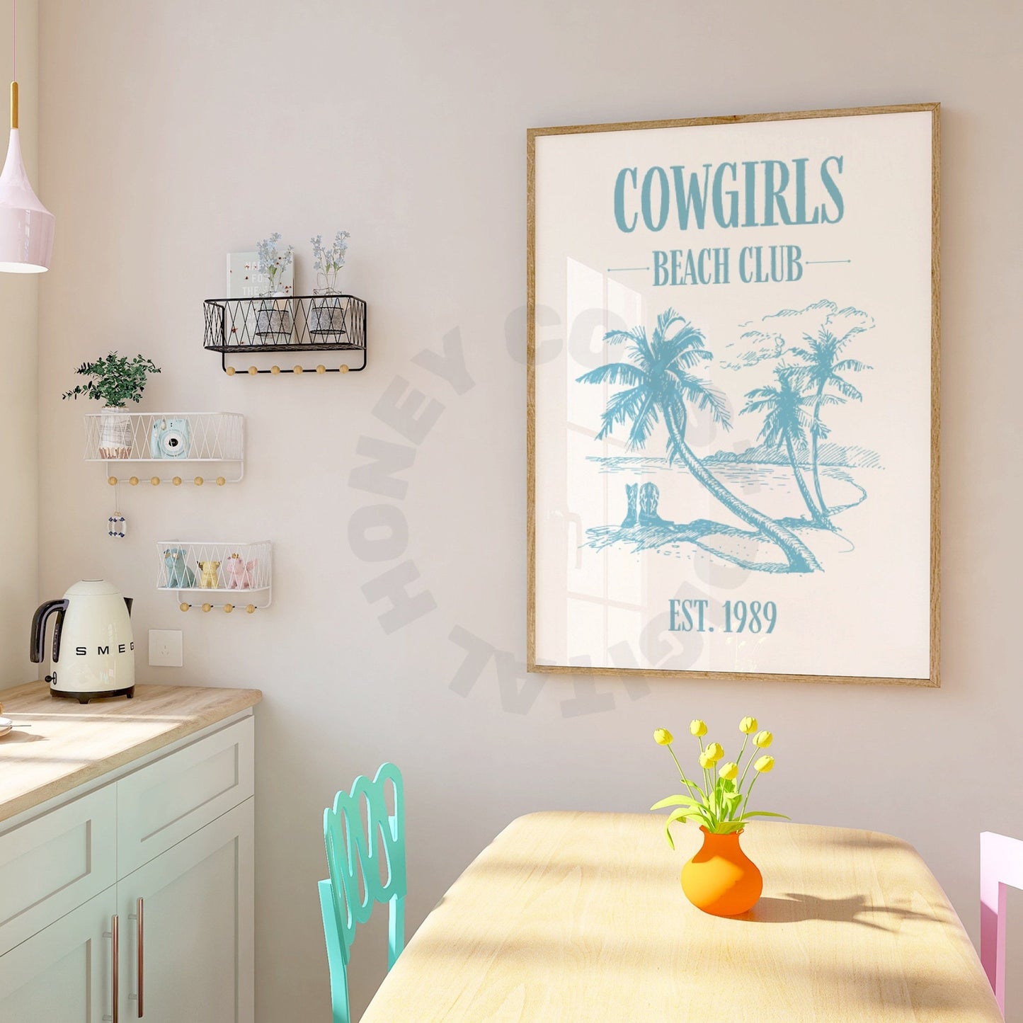Surf Blue Coastal Cowgirls Beach Club Digital Prints