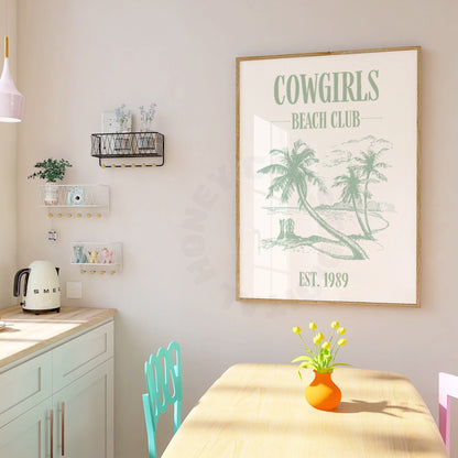 Sage Green Coastal Cowgirl Beach Club Digital Prints