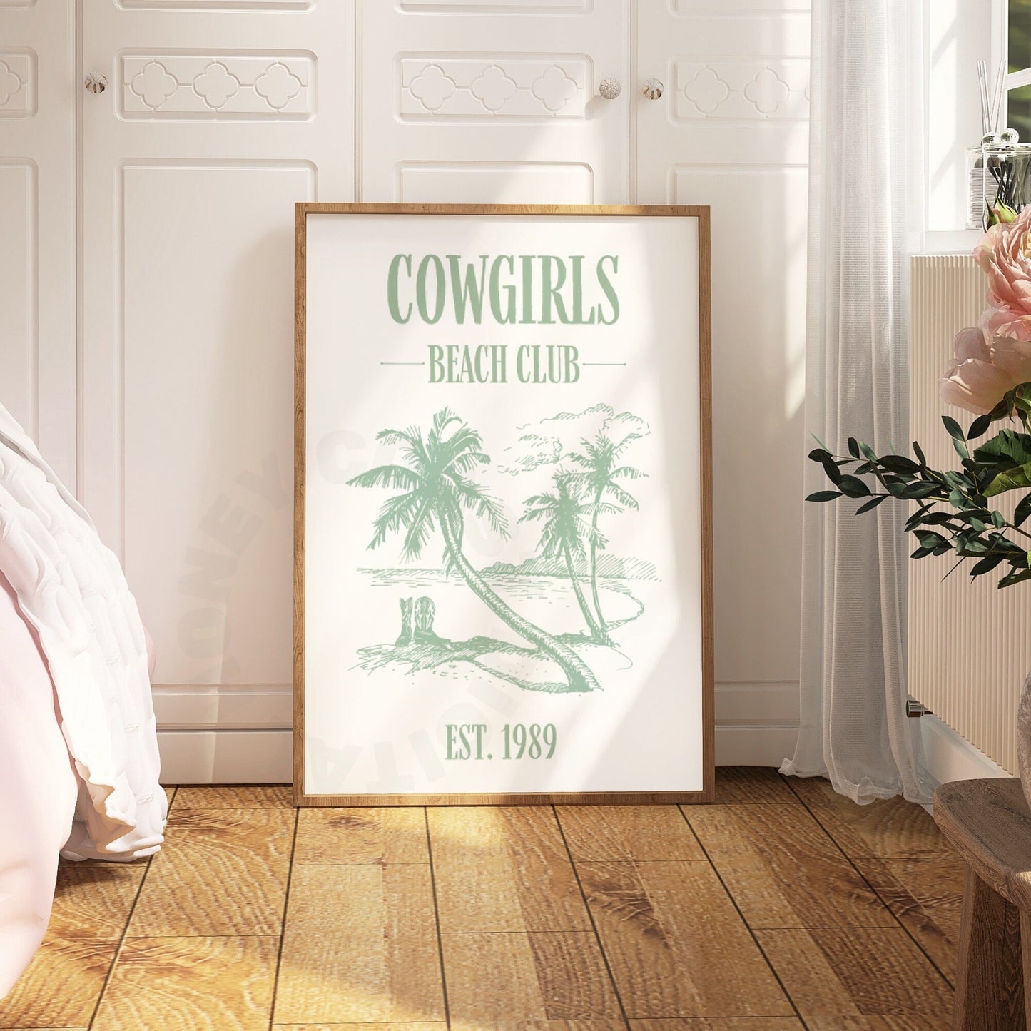 Sage Green Coastal Cowgirl Beach Club Digital Prints