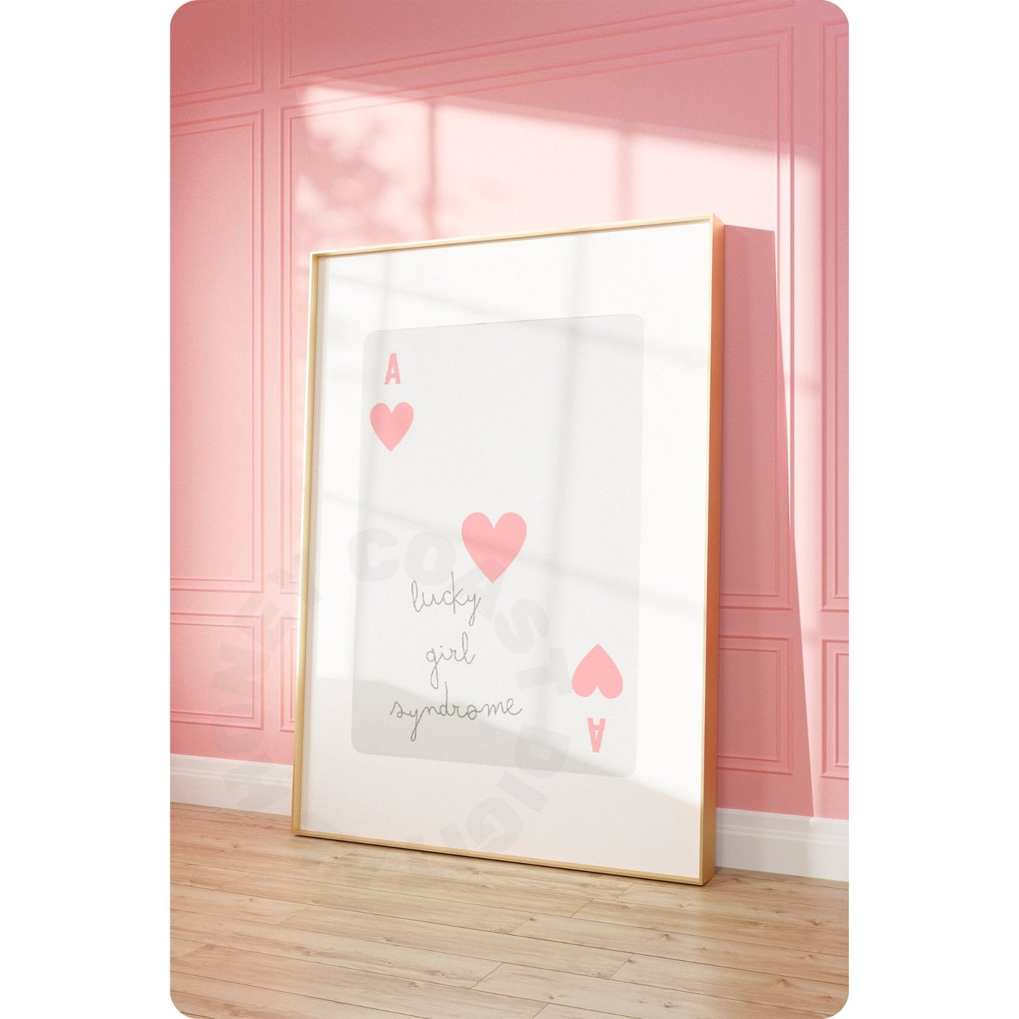 Pink Lucky Girl Syndrome Playing Card Digital Prints