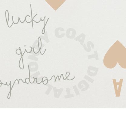 Beige Lucky Girl Syndrome Playing Card Digital Prints