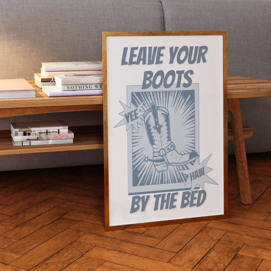 Coastal Blue Leave Your Boots By The Bed Digital Prints