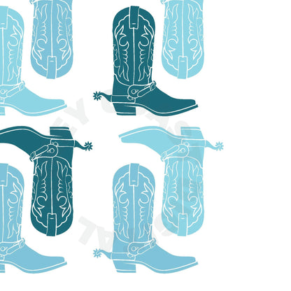 Blue Cowboy Boots Poster