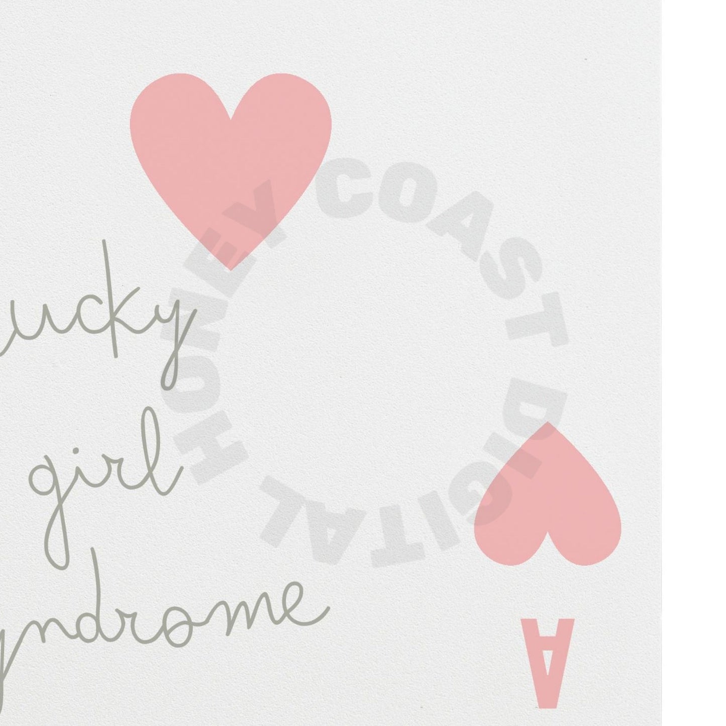 Pink Lucky Girl Syndrome Playing Card Poster