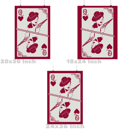 Red Queen Of Cowgirls Playing Card Poster