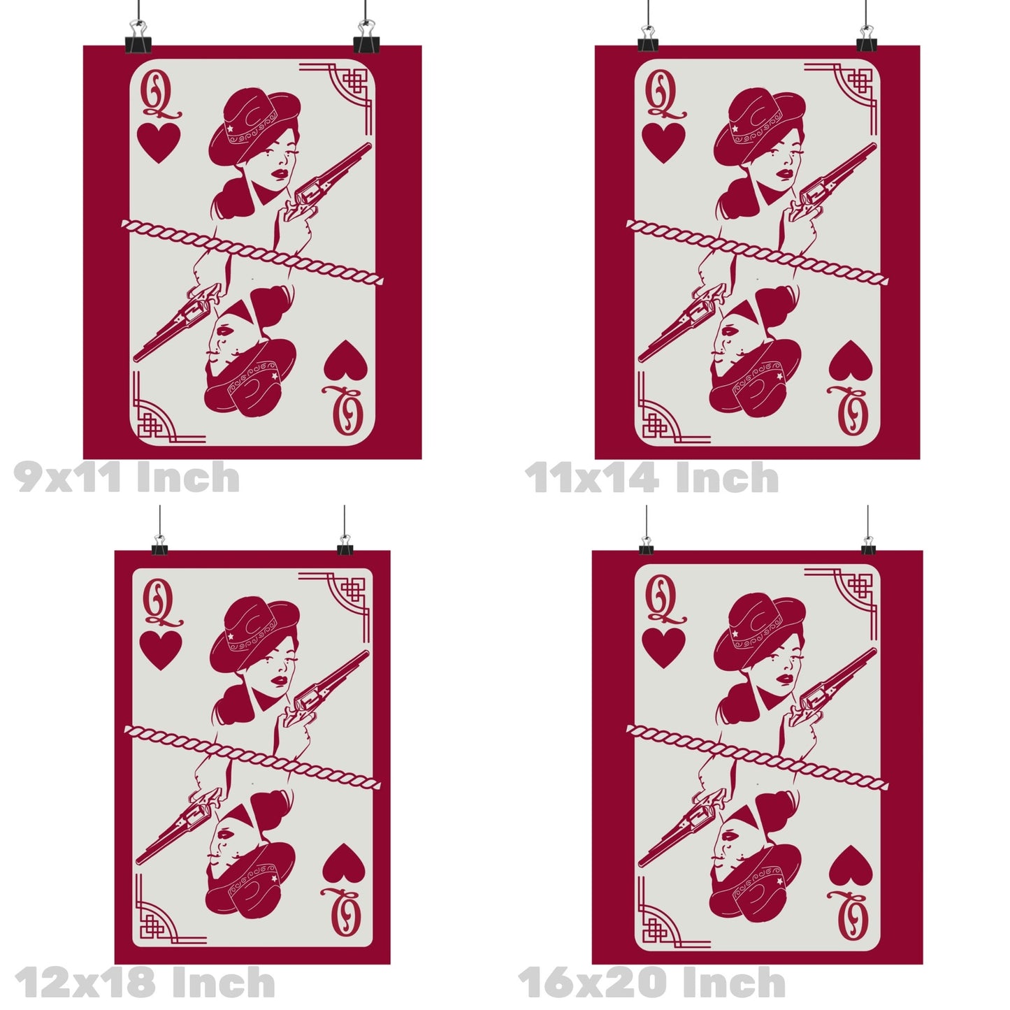 Red Queen Of Cowgirls Playing Card Poster