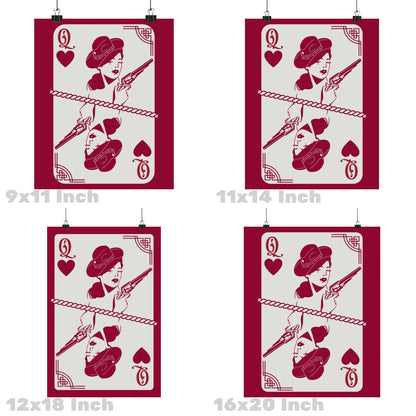 Red Queen Of Cowgirls Playing Card Poster