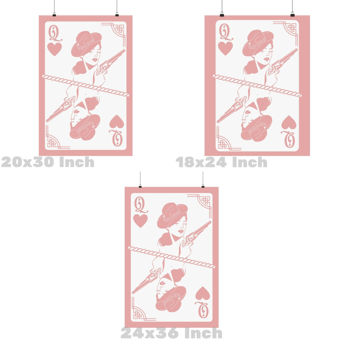 Pink Queen Of Cowgirls Playing Card Poster