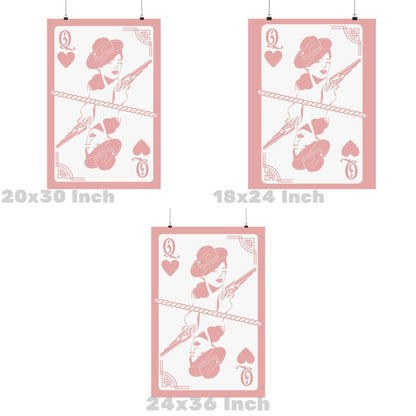 Pink Queen Of Cowgirls Playing Card Poster