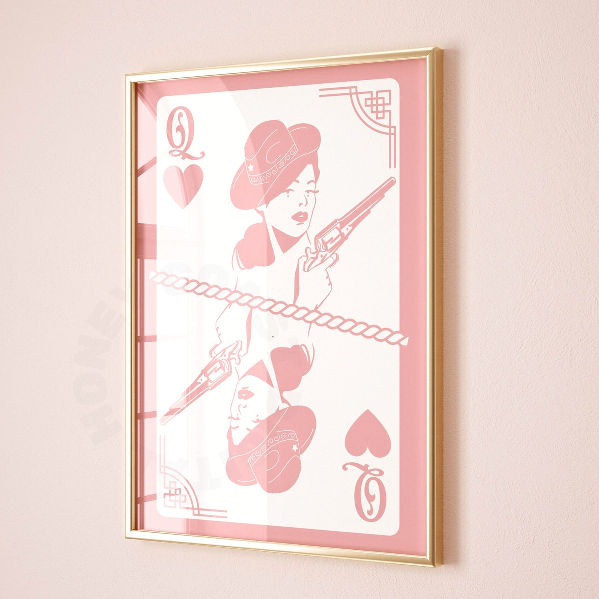 Pink Queen Of Cowgirls Playing Card Poster