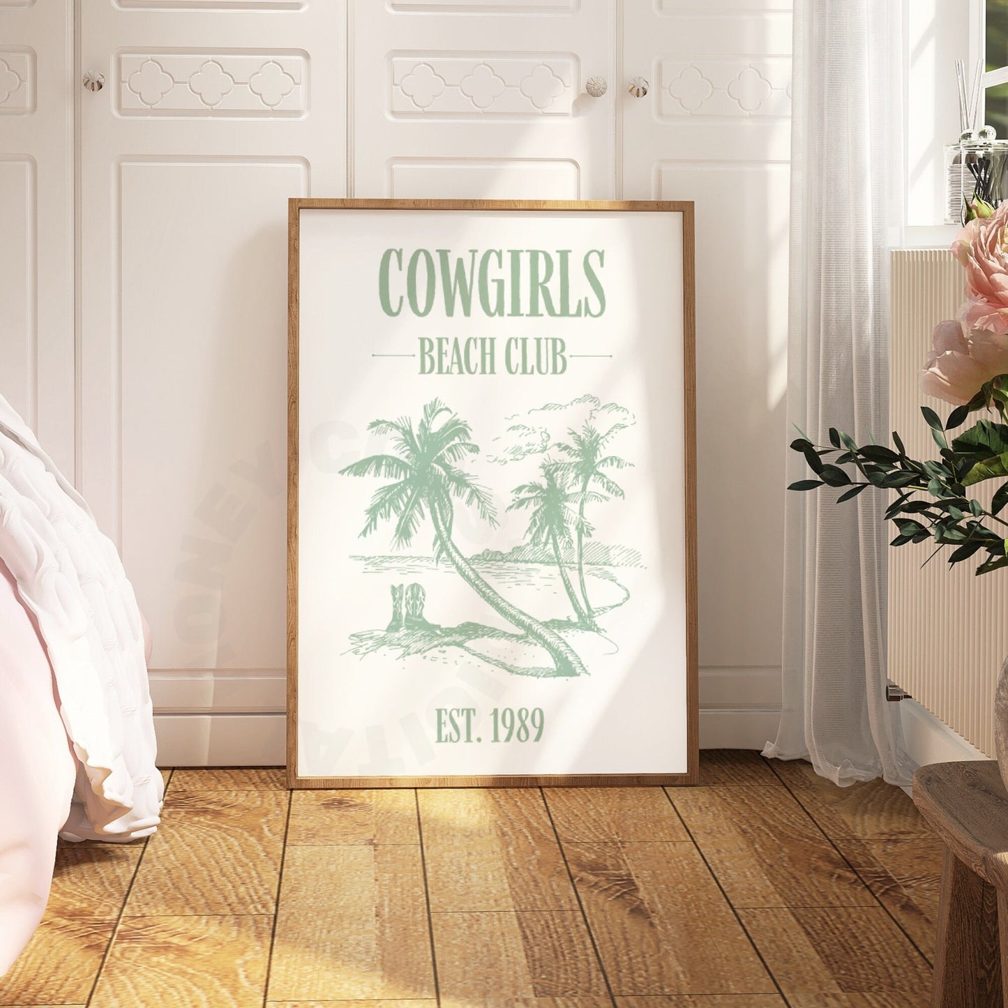 Sage Green Cowgirls Beach Club Poster