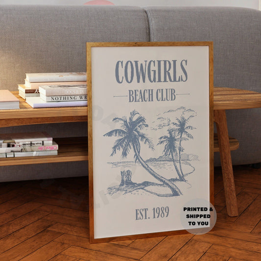 Coastal Blue Cowgirls Beach Club Poster