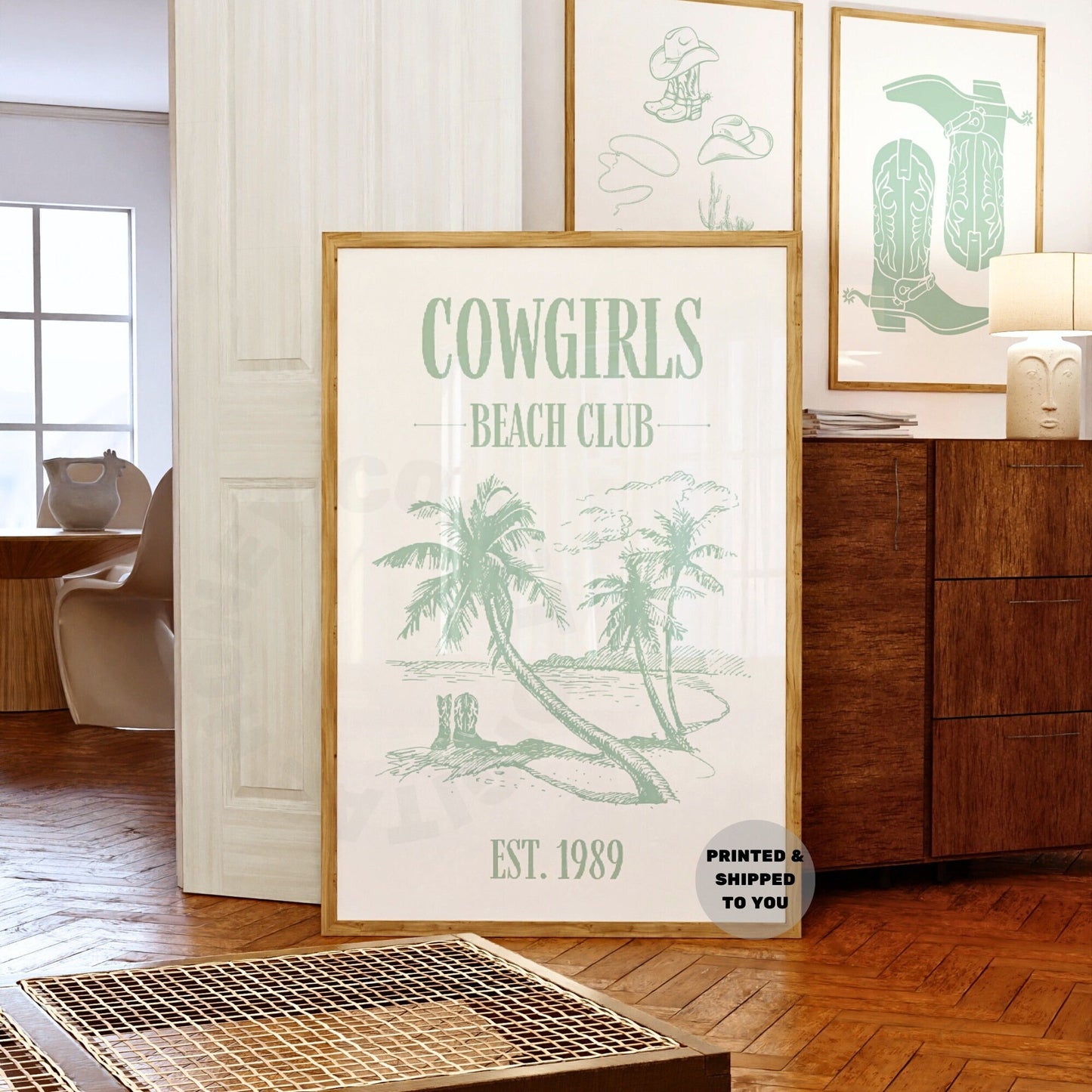 Sage Green Cowgirls Beach Club Poster