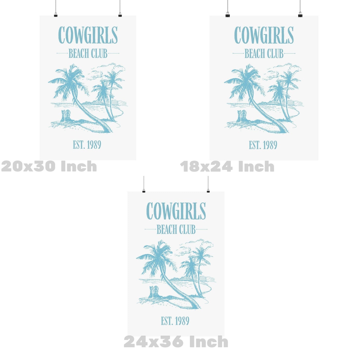 Surf Blue Cowgirls Beach Club Poster