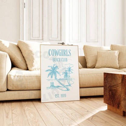 Surf Blue Cowgirls Beach Club Poster