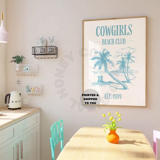 Surf Blue Cowgirls Beach Club Poster