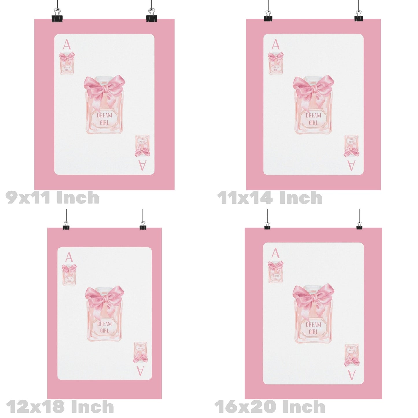 Pink Perfume Bottle Playing Card Poster