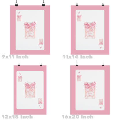 Pink Perfume Bottle Playing Card Poster