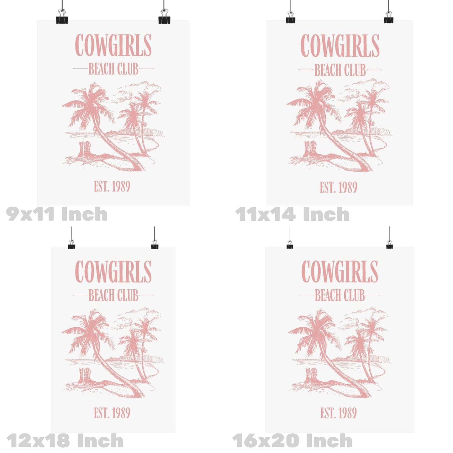 Pink Cowgirls Beach Club Poster