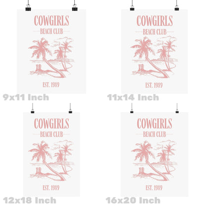 Pink Cowgirls Beach Club Poster